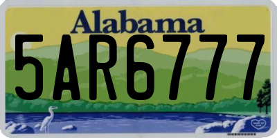 AL license plate 5AR6777