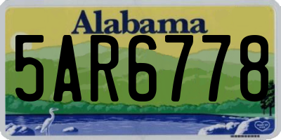AL license plate 5AR6778