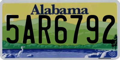AL license plate 5AR6792