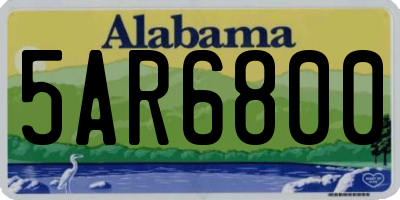 AL license plate 5AR6800