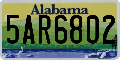 AL license plate 5AR6802