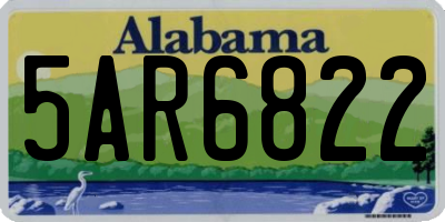 AL license plate 5AR6822