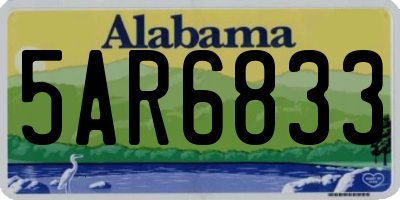 AL license plate 5AR6833
