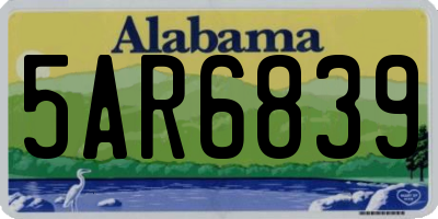 AL license plate 5AR6839