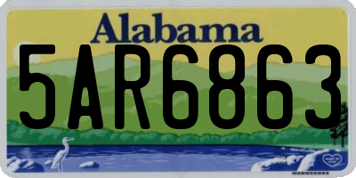 AL license plate 5AR6863