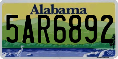 AL license plate 5AR6892