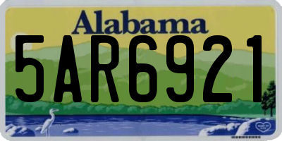 AL license plate 5AR6921