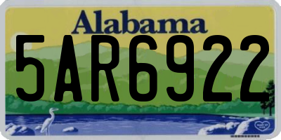 AL license plate 5AR6922