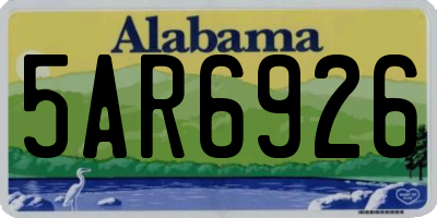 AL license plate 5AR6926