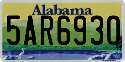 AL license plate 5AR6930