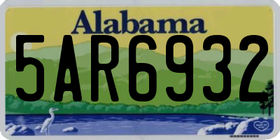 AL license plate 5AR6932