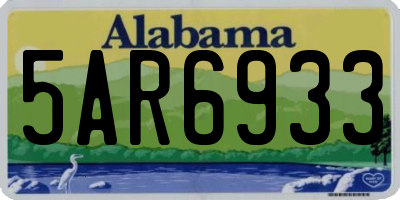AL license plate 5AR6933