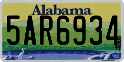 AL license plate 5AR6934