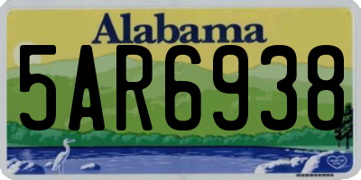 AL license plate 5AR6938