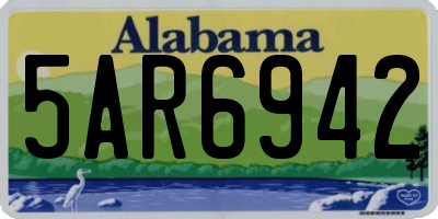 AL license plate 5AR6942