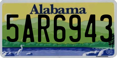 AL license plate 5AR6943