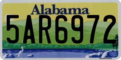 AL license plate 5AR6972