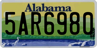 AL license plate 5AR6980