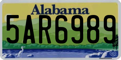 AL license plate 5AR6989