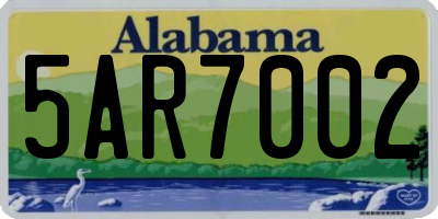 AL license plate 5AR7002