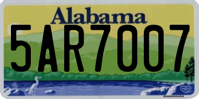 AL license plate 5AR7007