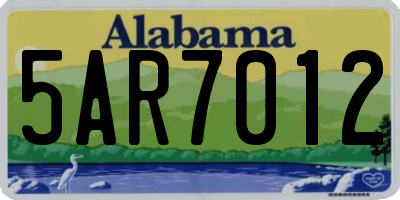 AL license plate 5AR7012