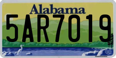 AL license plate 5AR7019