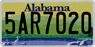 AL license plate 5AR7020