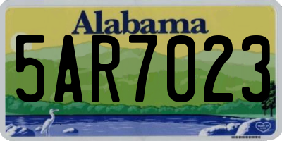 AL license plate 5AR7023
