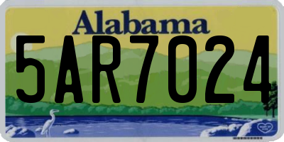AL license plate 5AR7024