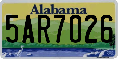AL license plate 5AR7026