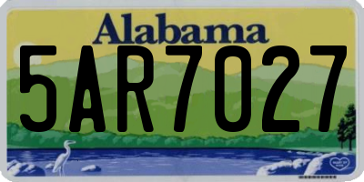 AL license plate 5AR7027