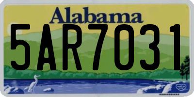 AL license plate 5AR7031