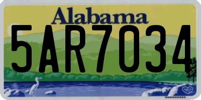 AL license plate 5AR7034