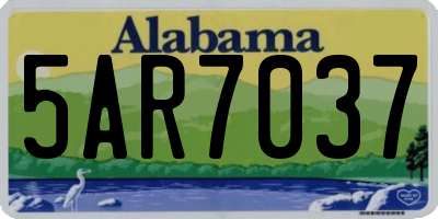 AL license plate 5AR7037