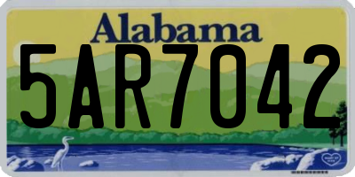 AL license plate 5AR7042