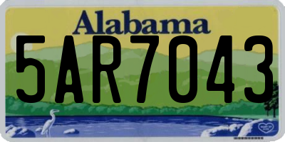 AL license plate 5AR7043