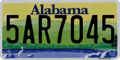 AL license plate 5AR7045