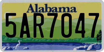 AL license plate 5AR7047
