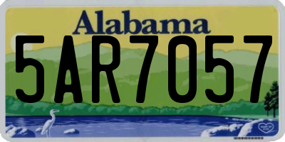 AL license plate 5AR7057