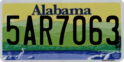 AL license plate 5AR7063