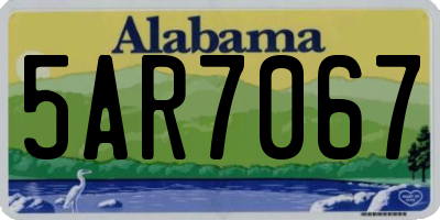 AL license plate 5AR7067