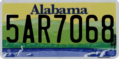 AL license plate 5AR7068