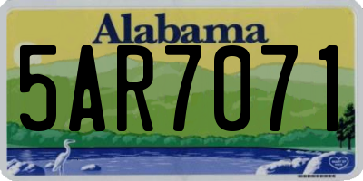 AL license plate 5AR7071