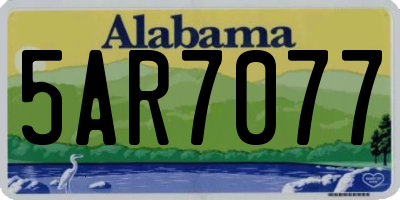 AL license plate 5AR7077