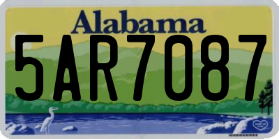AL license plate 5AR7087