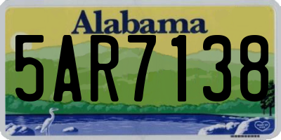 AL license plate 5AR7138