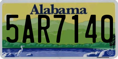 AL license plate 5AR7140