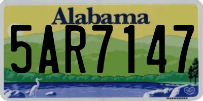 AL license plate 5AR7147