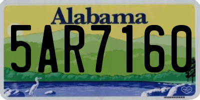 AL license plate 5AR7160